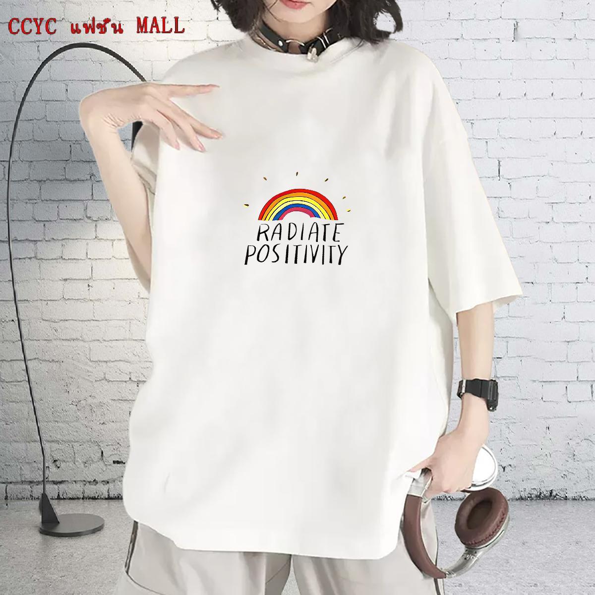 Loose Women Tees 230g Cotton letter Street Woman T Shirts Breathable Floral Print Polos