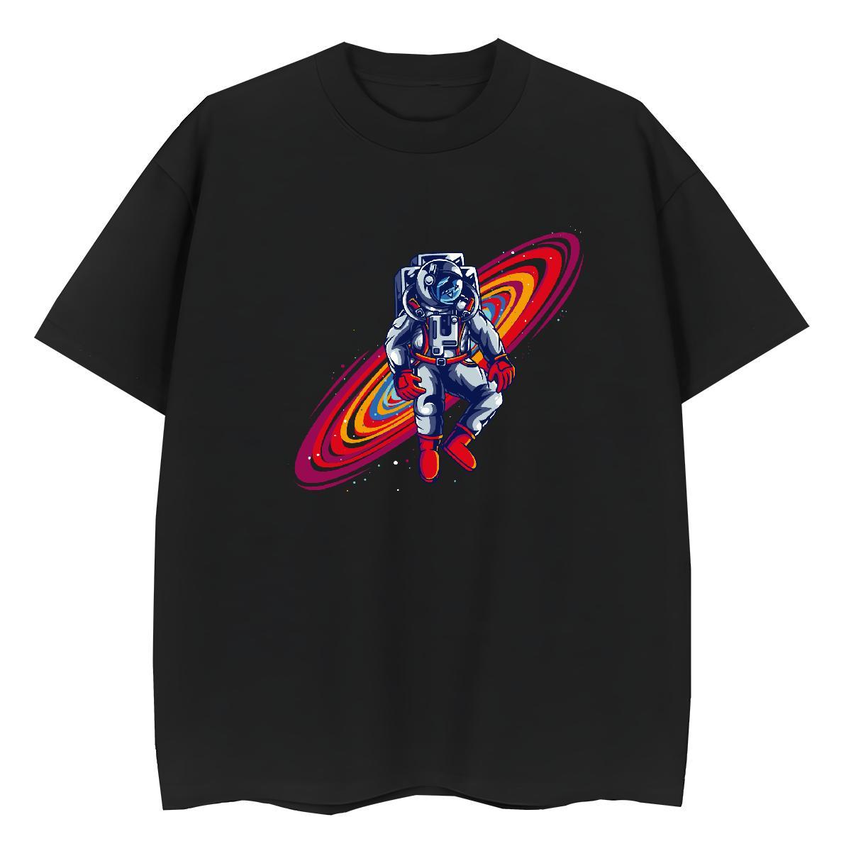Wholesale Unisex Tshirts 100% Cotton 230g universe Casual Womens T Shirts Breathable Short Sleeve Cartoon Print Tee Shirt