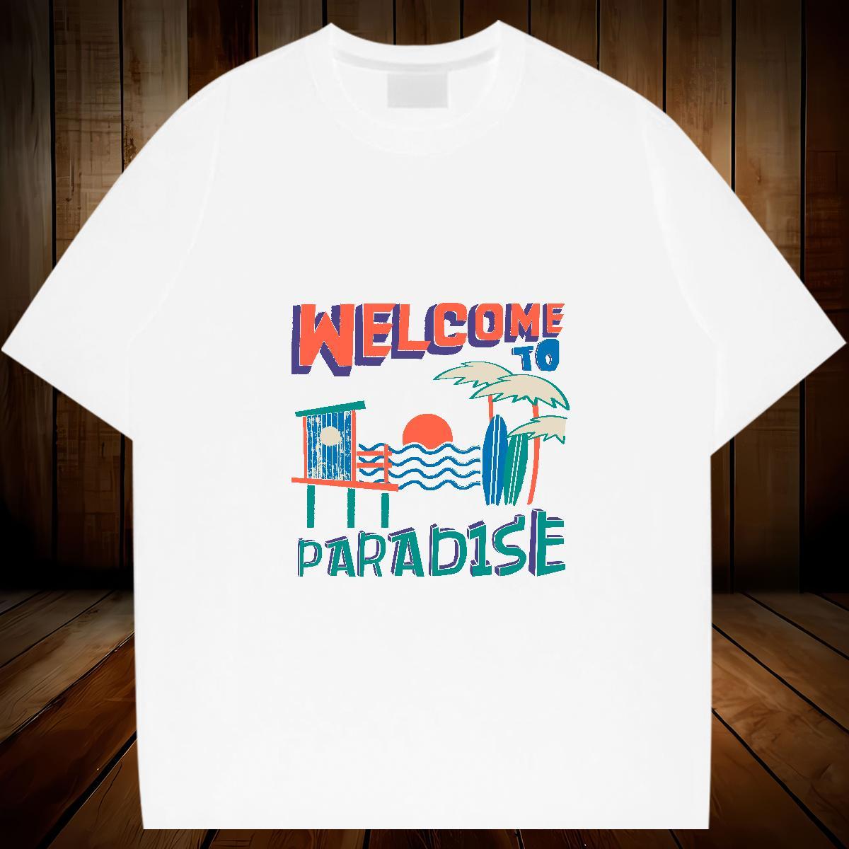 Cool Mens T Shirts 230g Pure Cotton tree Street wear Hip Hop White Plus Size Breathable Short Sleeve Men Tees 2024 Designer Tee Shirt