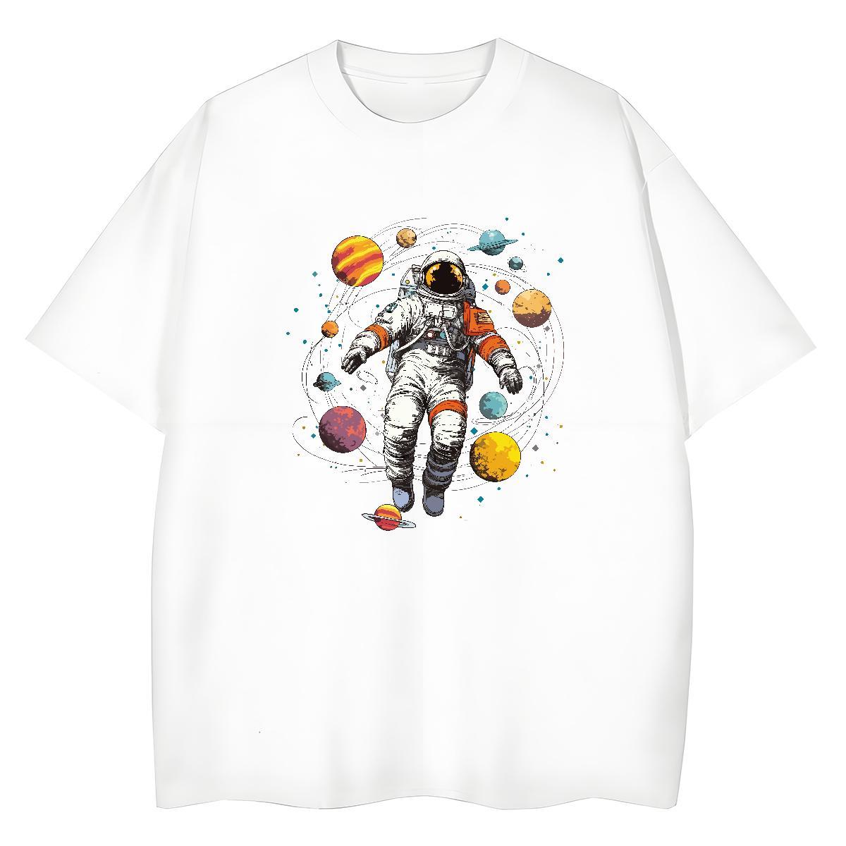 Wholesale Unisex Tshirts 230g Cotton universe Casual Daily Wear Woman T Shirts Breathable Plus Size Cartoon Clothes Shirt