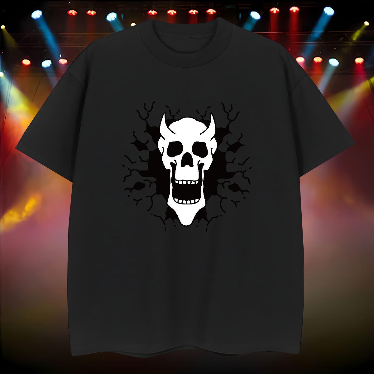 Loose Men T Shirts 230g Pure Cotton skull Outdoor DIY Short Sleeve Soft Men Tshirts Designer Tops Tees