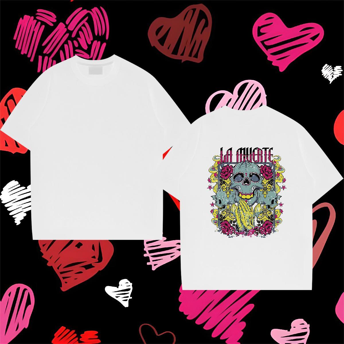 Loose Fit T-Shirts 230g 100% Cotton skull Street Casual Custom Print Plus Size Short Sleeve Soft Mens Tshirts Designer Fashion Tee Shirt