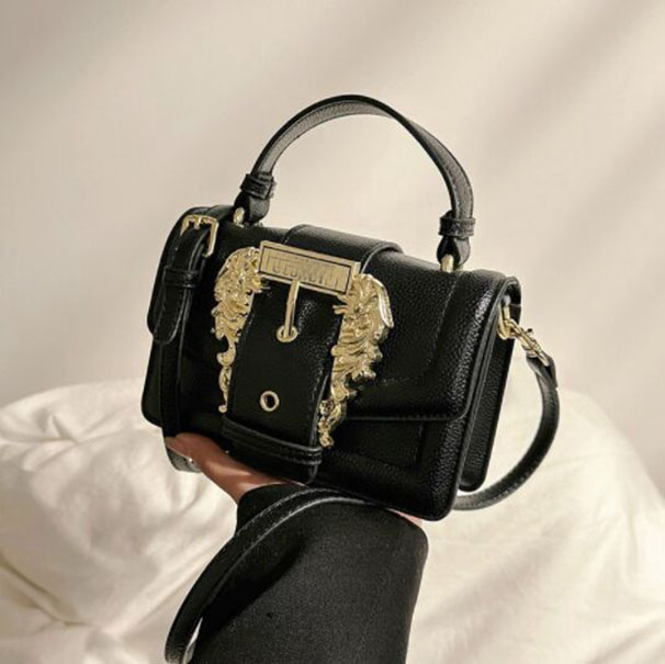 2024 Niche Design New Women's Trend Versatile Diamond Grid Lock Chain Fashion One Shoulder Crossbody Small Square Bag