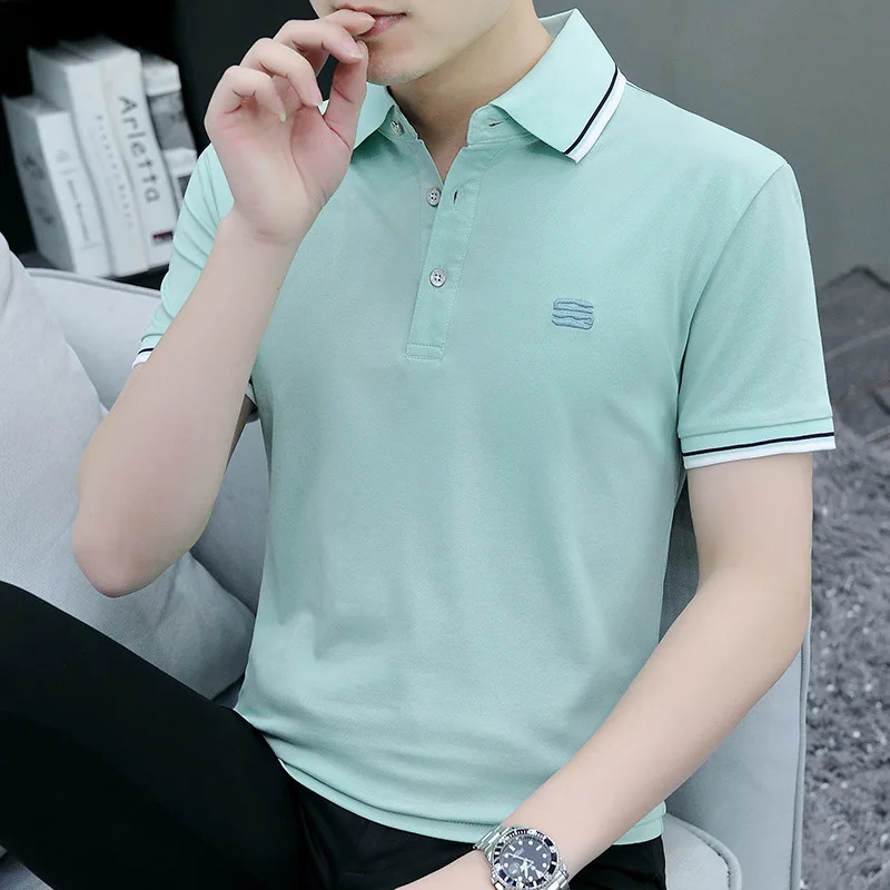 Summer Mens Short-sleeved T-shirt POLO Bottoming Shirt Jodi Mens Lapel Tops Casual Mens T-shirt 240824