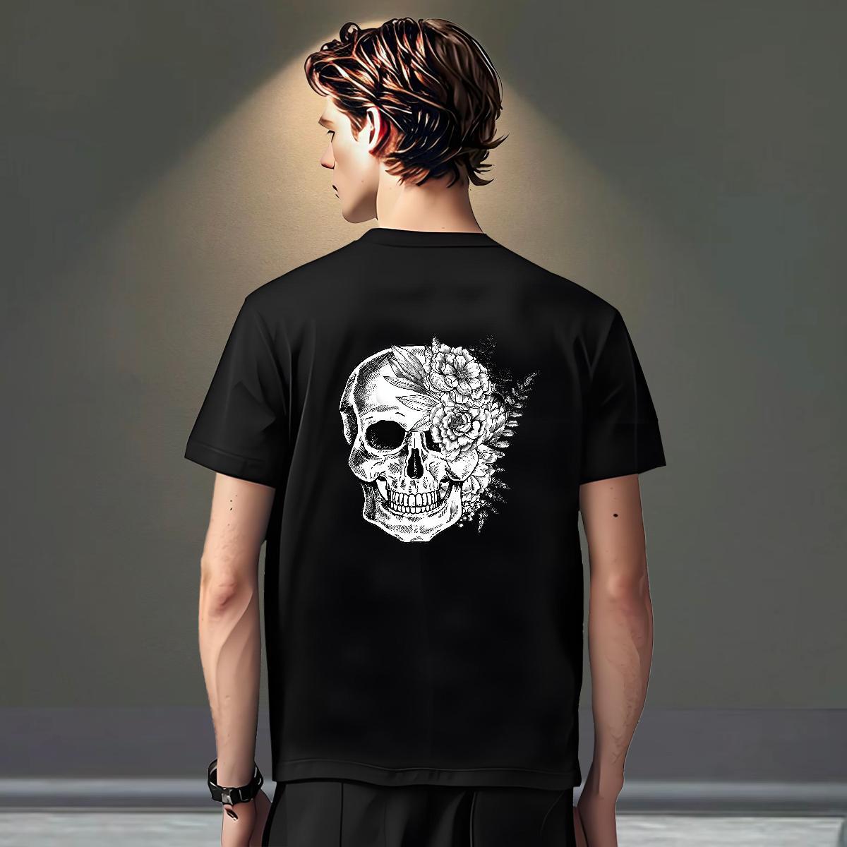 Cool Mens T Shirts 230g Cotton flower Casual Daily Wear Anime Print Breathable Short Sleeve Men Tshirts 2024 Designer Clothings