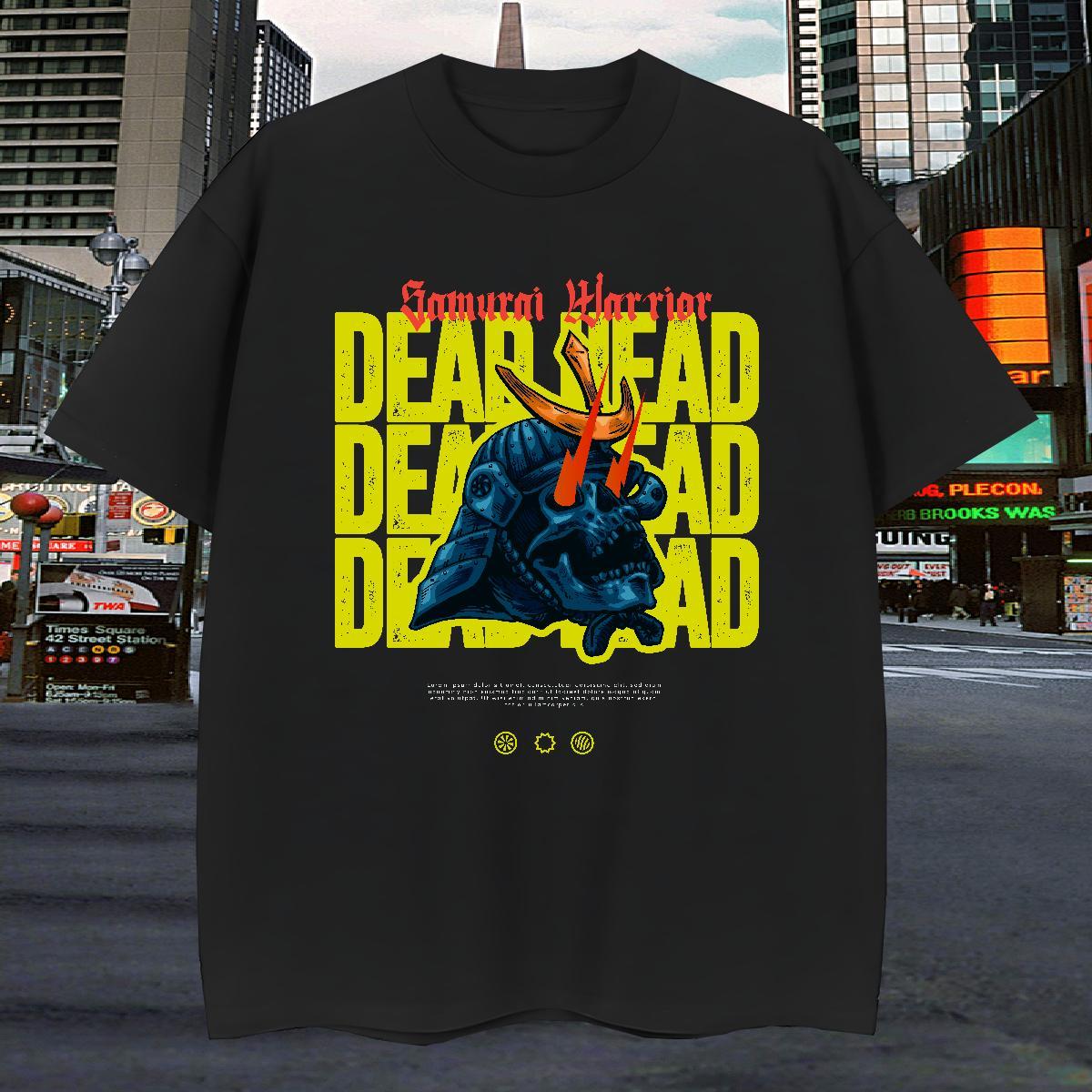 Free Shipping T shirt 230g Cotton skull Summer Casual Black Oversized Breathable Short Sleeve Men Tops Tees Fashion Design Polos