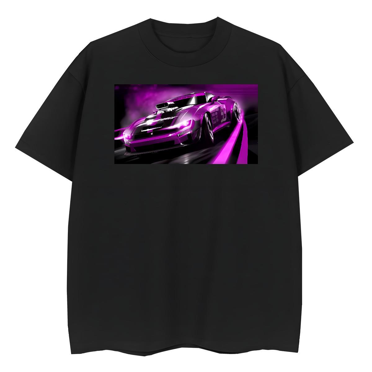 Cool Design T-Shirts for Men 230g Cotton car Street Anime Print Breathable Mens Tshirts Designer Fashion Clothings