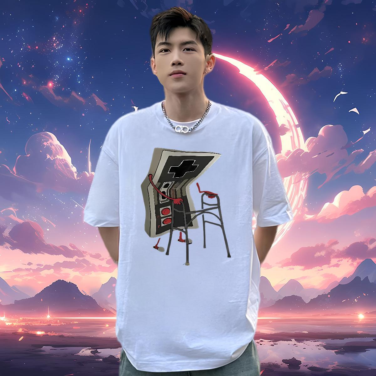 Classic Men Tees cartoon Beach 100% Cotton 230g Polos Pure Cotton Wholesale Mens T Shirts Custom Printing
