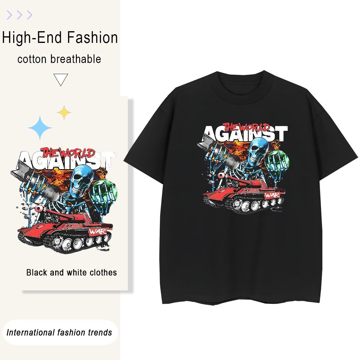 Designer Man T Shirts 100% Cotton 230g skull Sports Casual Graphic Crew Neck Tshirts Fashion Casual Tops Tees