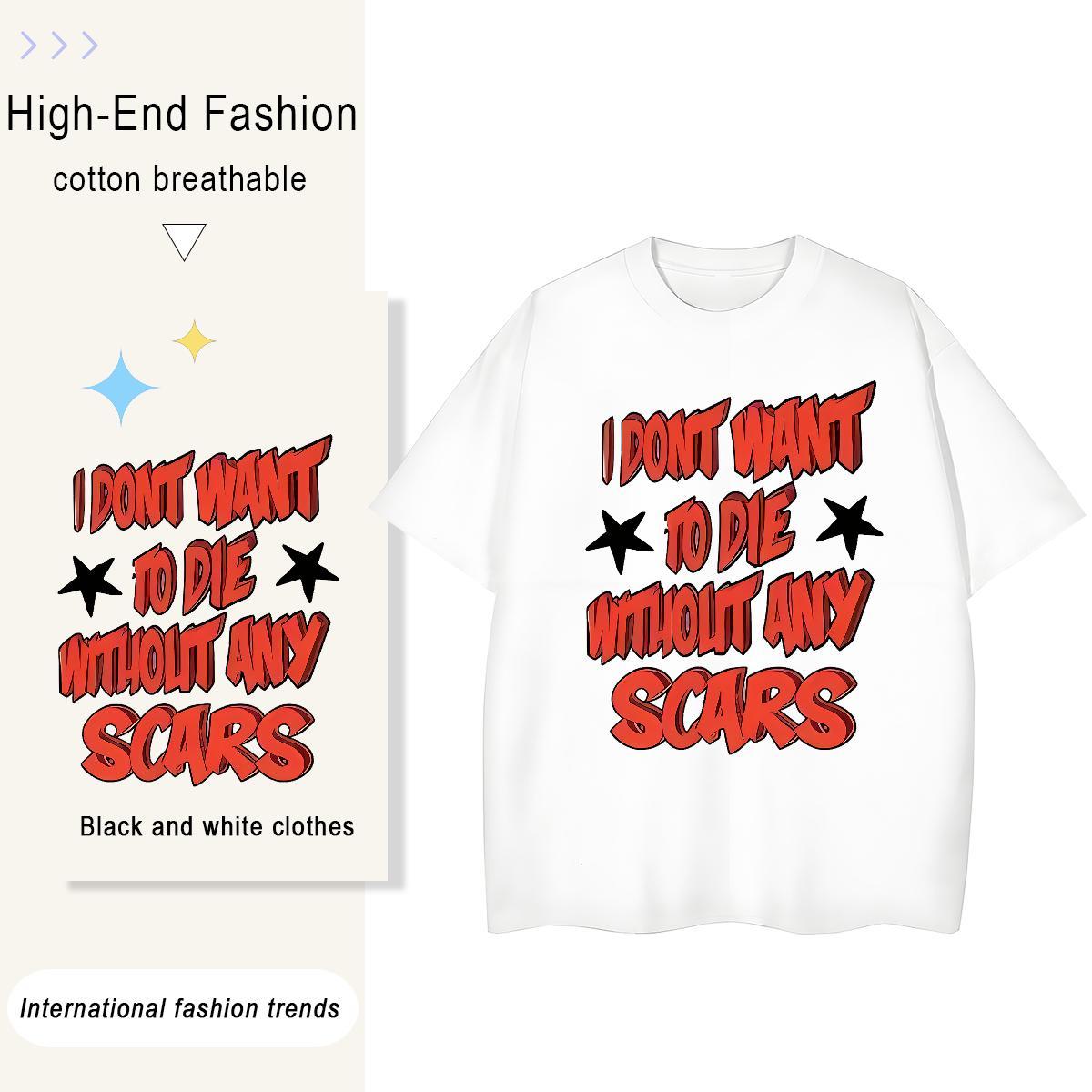 New Arrival Men Clothes T-Shirt letter High Street Hip Hop 230g 100% Cotton Tops Shirt O Neck Short Sleeves Cool Mens T Shirts Custom Print Plus Size