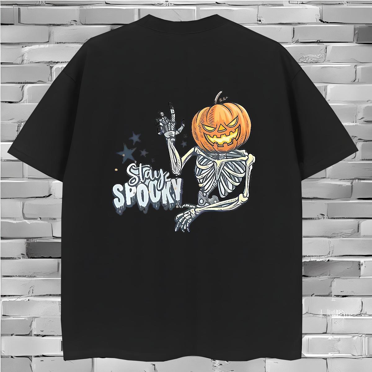 Unisex Man T Shirts 230g Pure Cotton halloween Spring Summer Custom Anime Round Neck Short Sleeve Tshirt for Man Woman Customized Top Tees