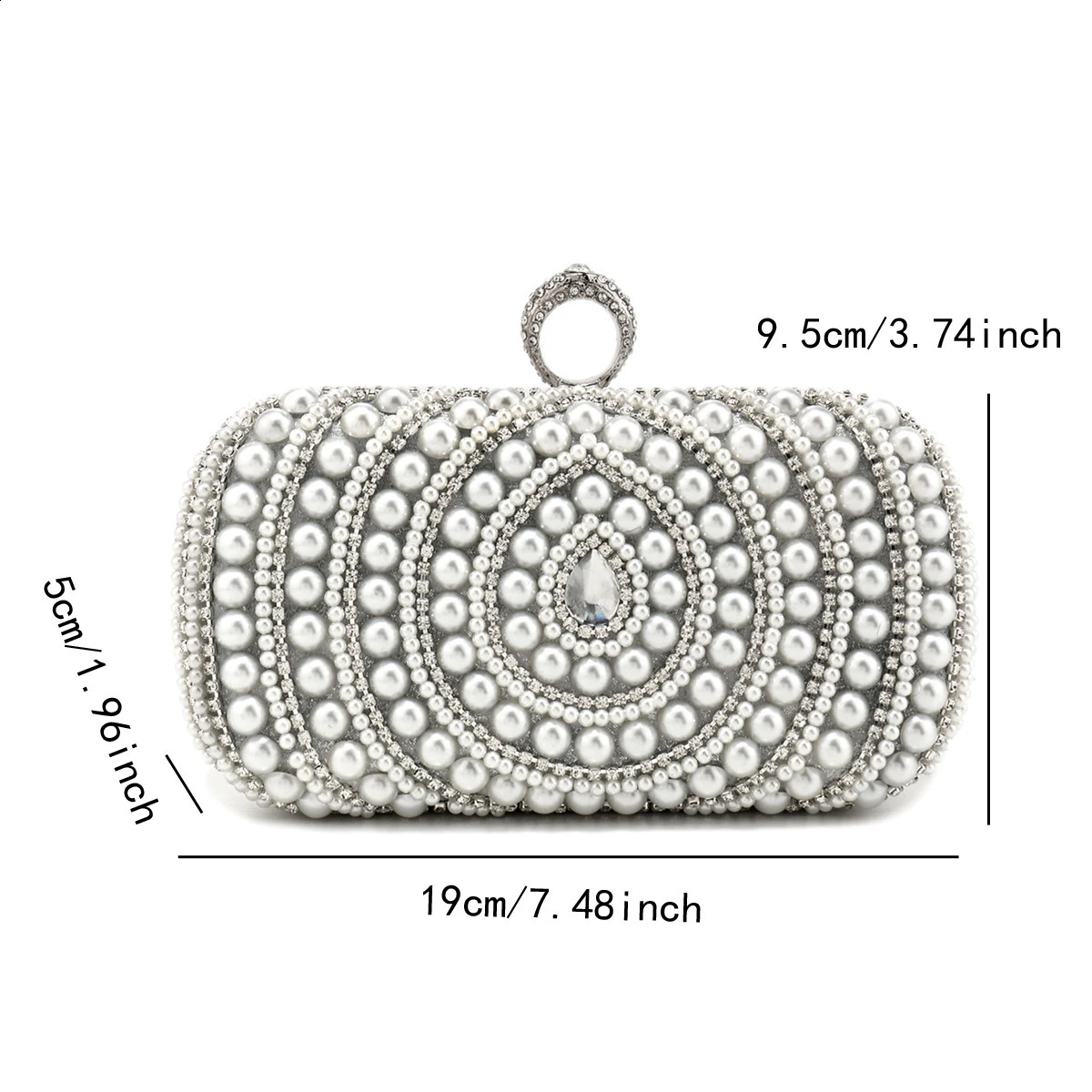 Beading Wedding Clutch Evening Bags s Pearl Handbags With Chain Shoulder Metal Party Purse Diamonds Holder 240824Z