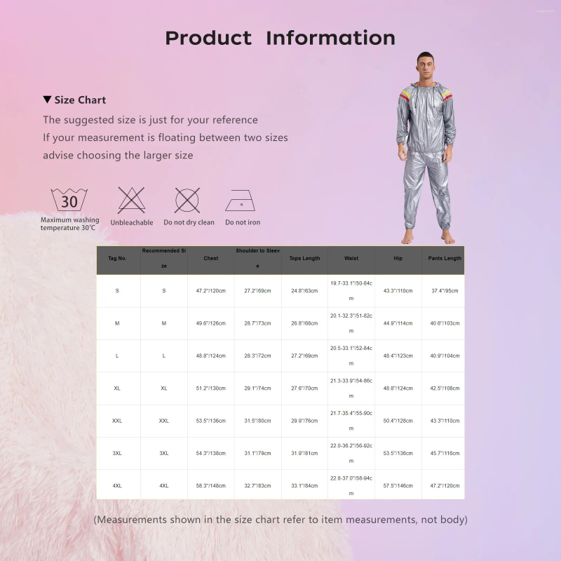 Men's Tracksuits Mens Sauna Sweat Outfit Heavy Duty Fitness Weight Loss Suit Exercise Gym Anti-Rip Hooded Jacket And Long Pants