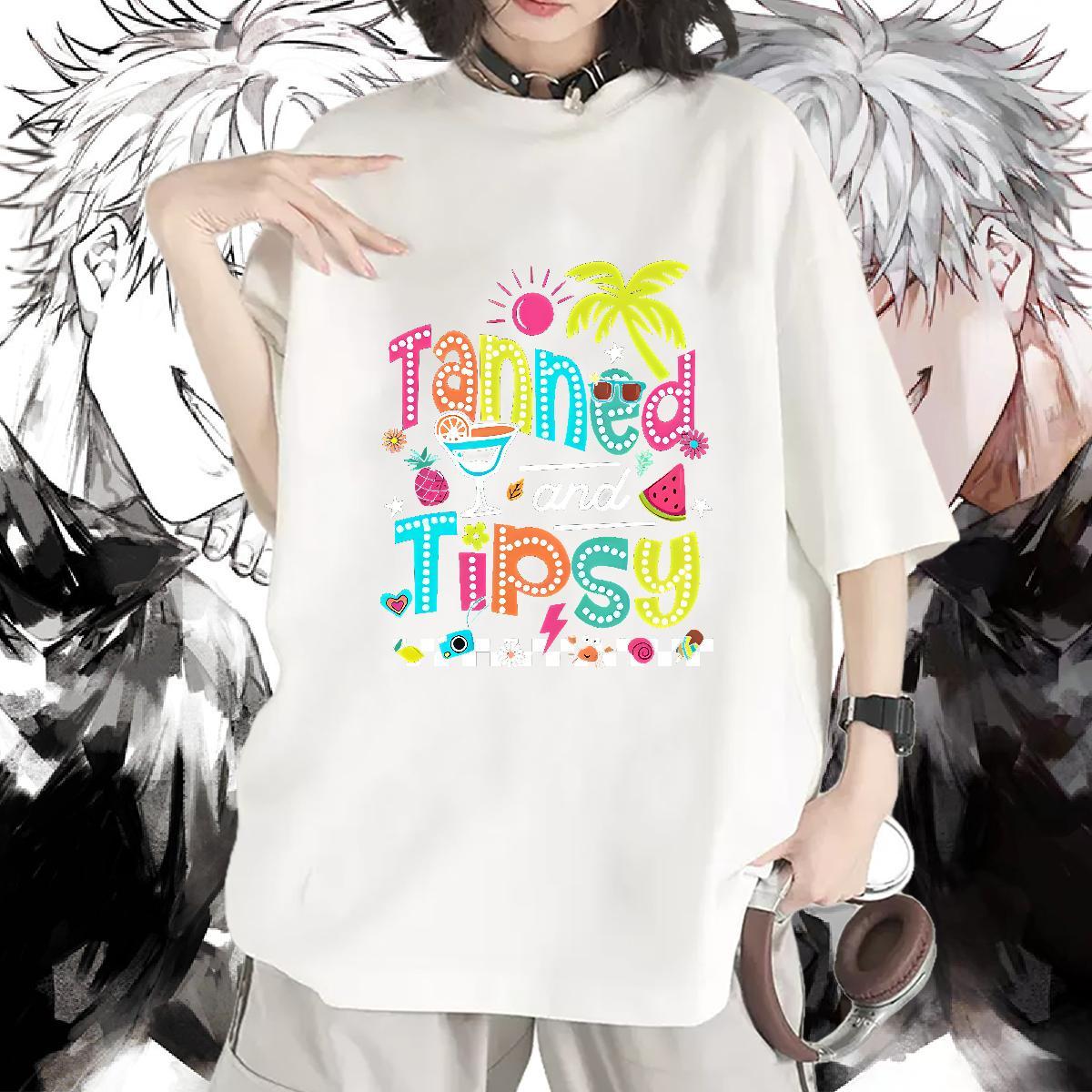 Loose Women Tees 230g Pure Cotton letter Casual Sport T shirt O Neck Short Sleeves Custom Printing Clothes