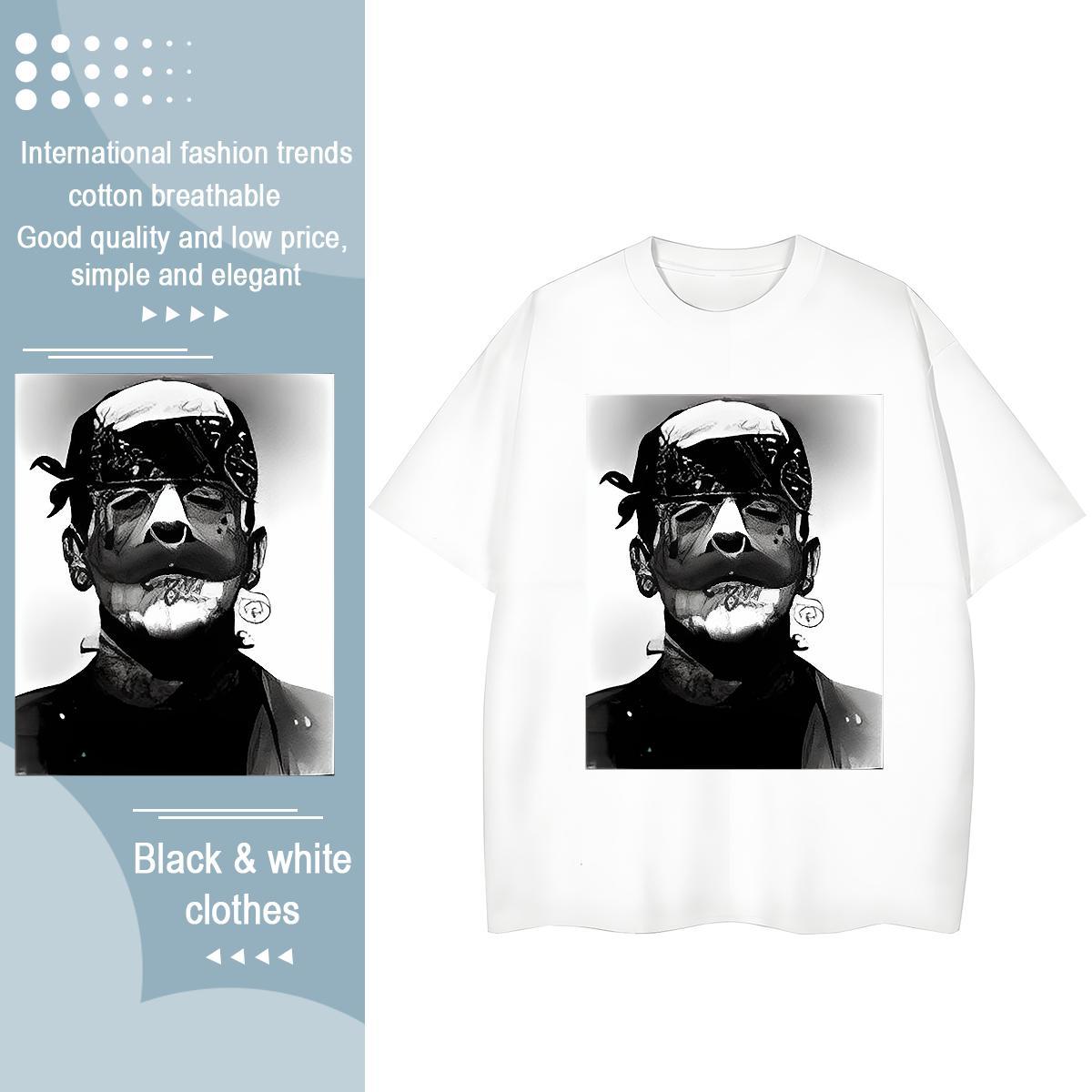 Cool T Shirts Men 100% Cotton 230g portrait Street Casual Custom Printed O Neck Short Sleeves Men Tops Tees Customized Clothings