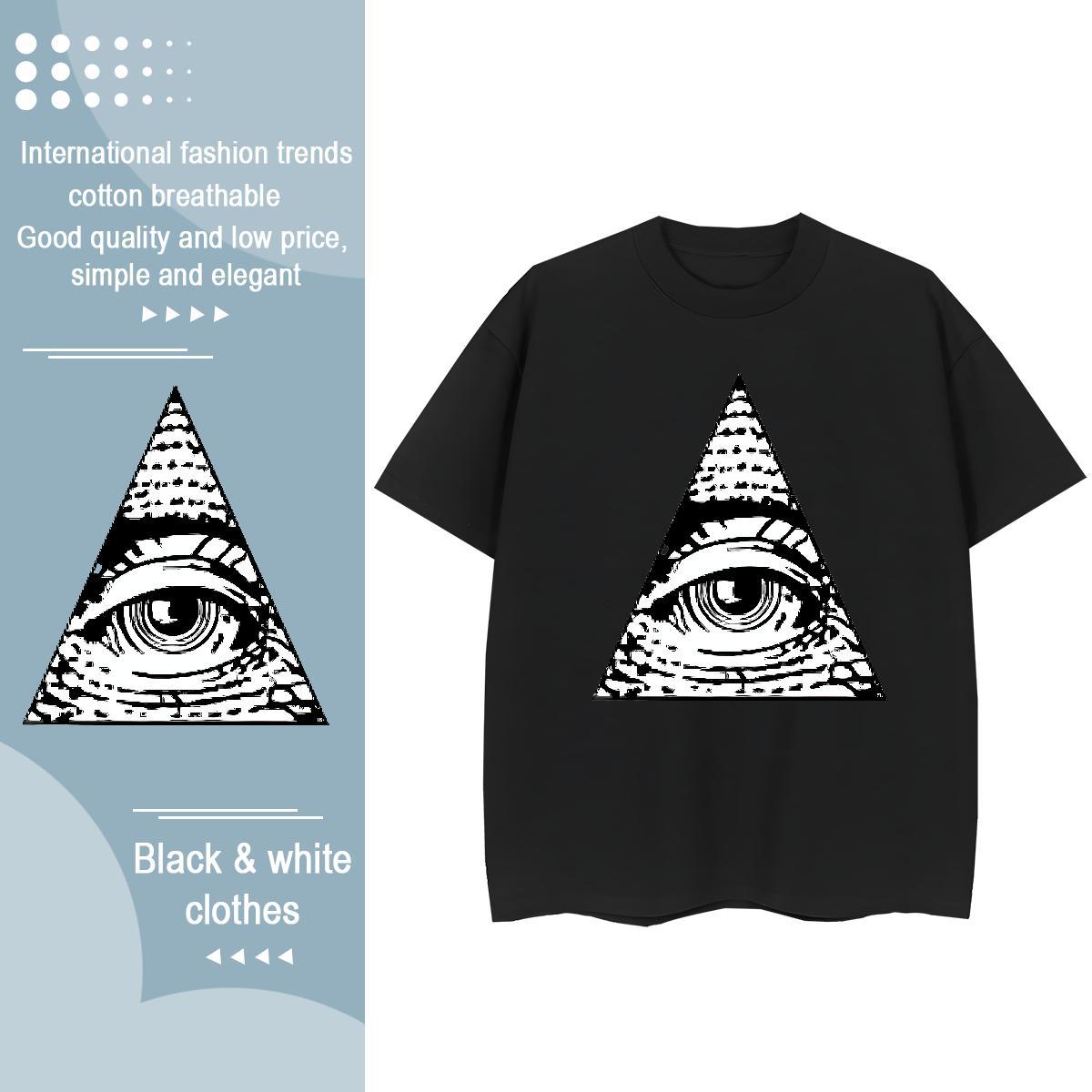 High Quality T shirt 230g Pure Cotton eye of the devil Sport DIY Anime Breathable Crew Neck Men Tshirts DIY Customized Tops Shirt