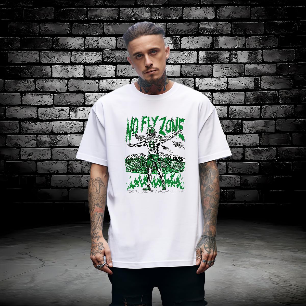 Loose T shirt 100% Cotton 230g skull High Street Hip Hop Custom Print Oversized Breathable Crew Neck Men Clothes T-Shirt New Designer Tops