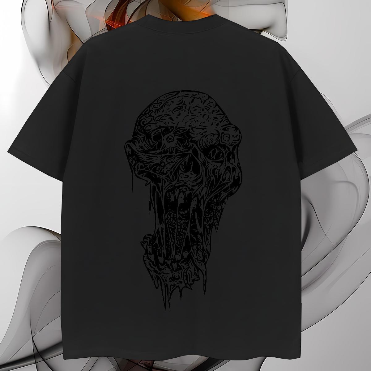 Classic T shirt 230g Pure Cotton skull Summer Casual Graphic Short Sleeve O-Neck Tshirt for Man Woman Brand Top Tees