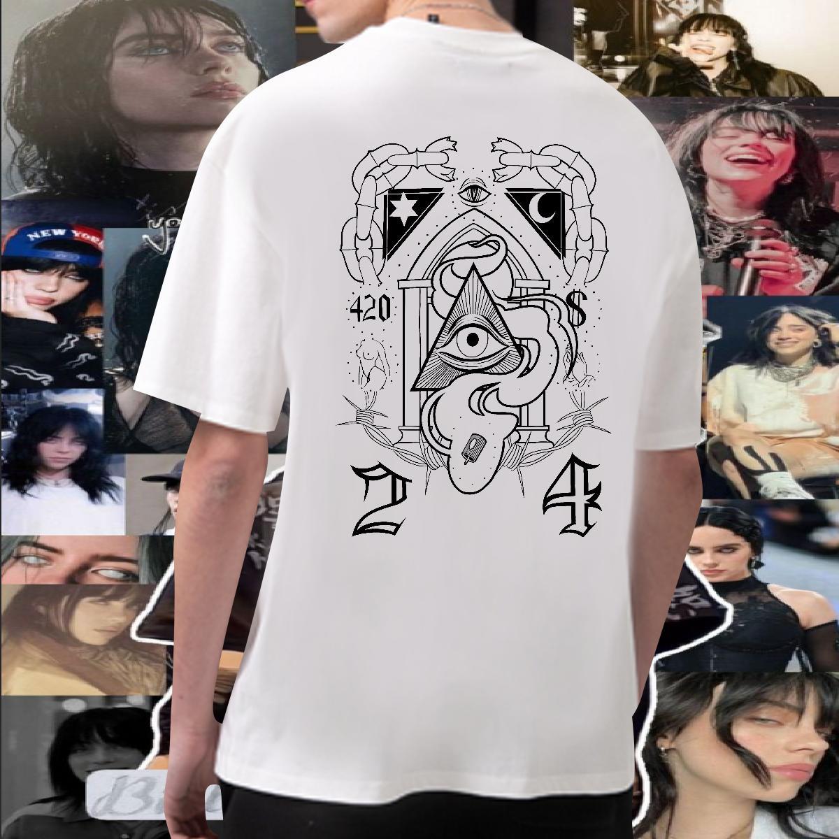 Cool Design Men T Shirts 230g Pure Cotton eye of the devil Casual Custom Big Size Crew Neck Men Tees Factory Direct Clothes