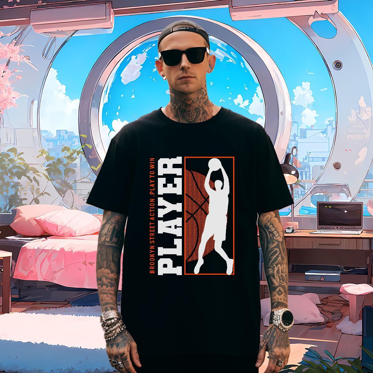 Brand Mens T Shirts 230g 100% Cotton basketball Anime Printing Street Asian Size Breathable Short Sleeve Mens Tshirts Designer Tee Shirt