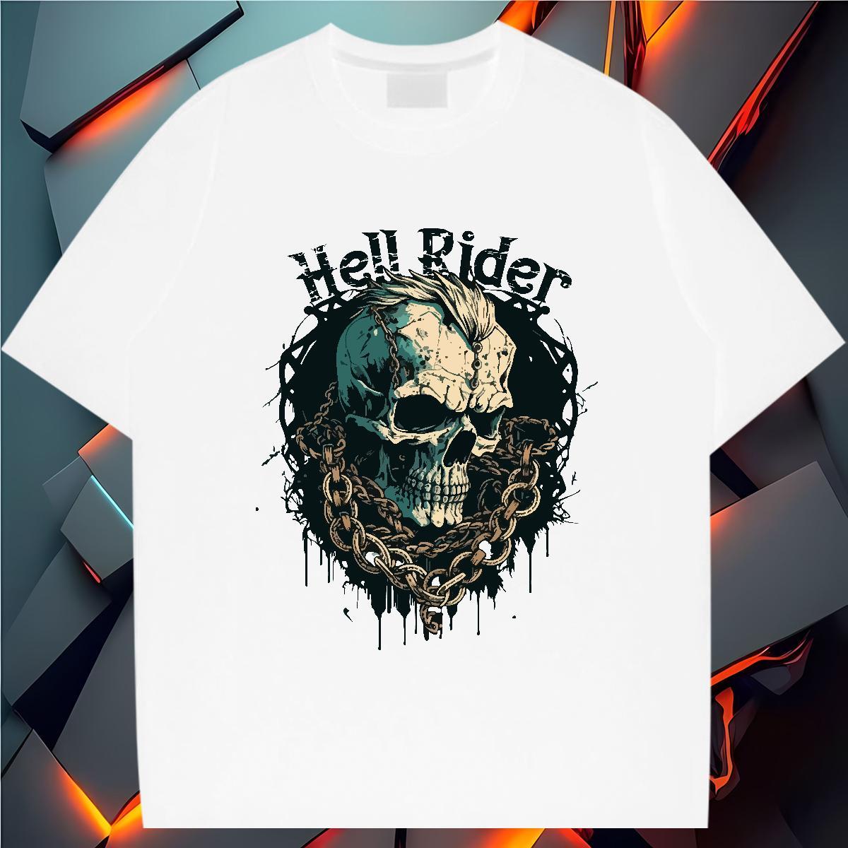 Unisex Man T Shirts 100% Cotton 230g skull Daily Outfit Oversized 3XL 4XL Breathable Crew Neck Couples T Shirts Fashion New Top Tees