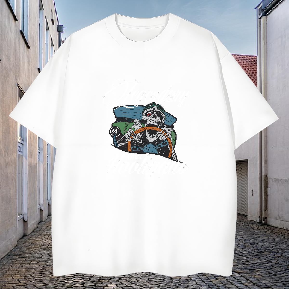Free Shipping Men T Shirts 230g Cotton skull Street Wear Custom Cartoon Breathable Short Sleeve Men Tees New Designer Tshirts