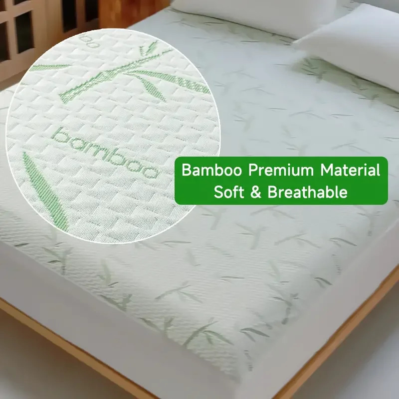 1pc Waterproof Bamboo Mattress Cover Without Pillowcase Cooling Breathable Fitted Bed Sheet With 6-14inches Deep Pocket 240824