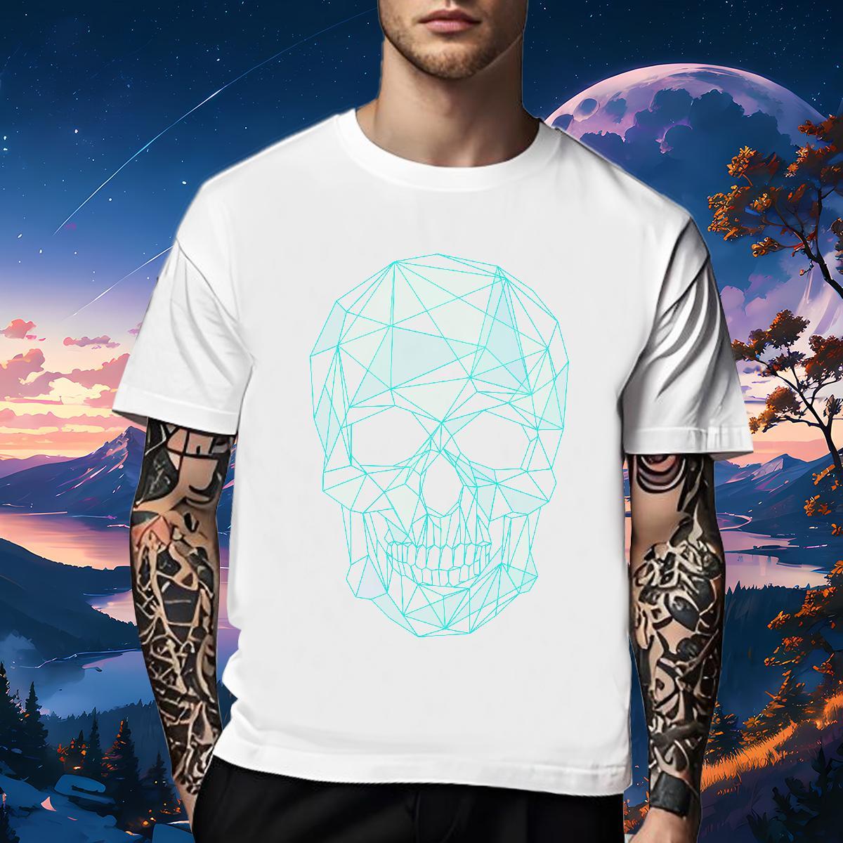 TOP Quality Men T Shirts 100% Cotton 230g skull Daily Wear Custom Cartoon Breathable Short Sleeve Tshirts Fashion Design Tops Tees