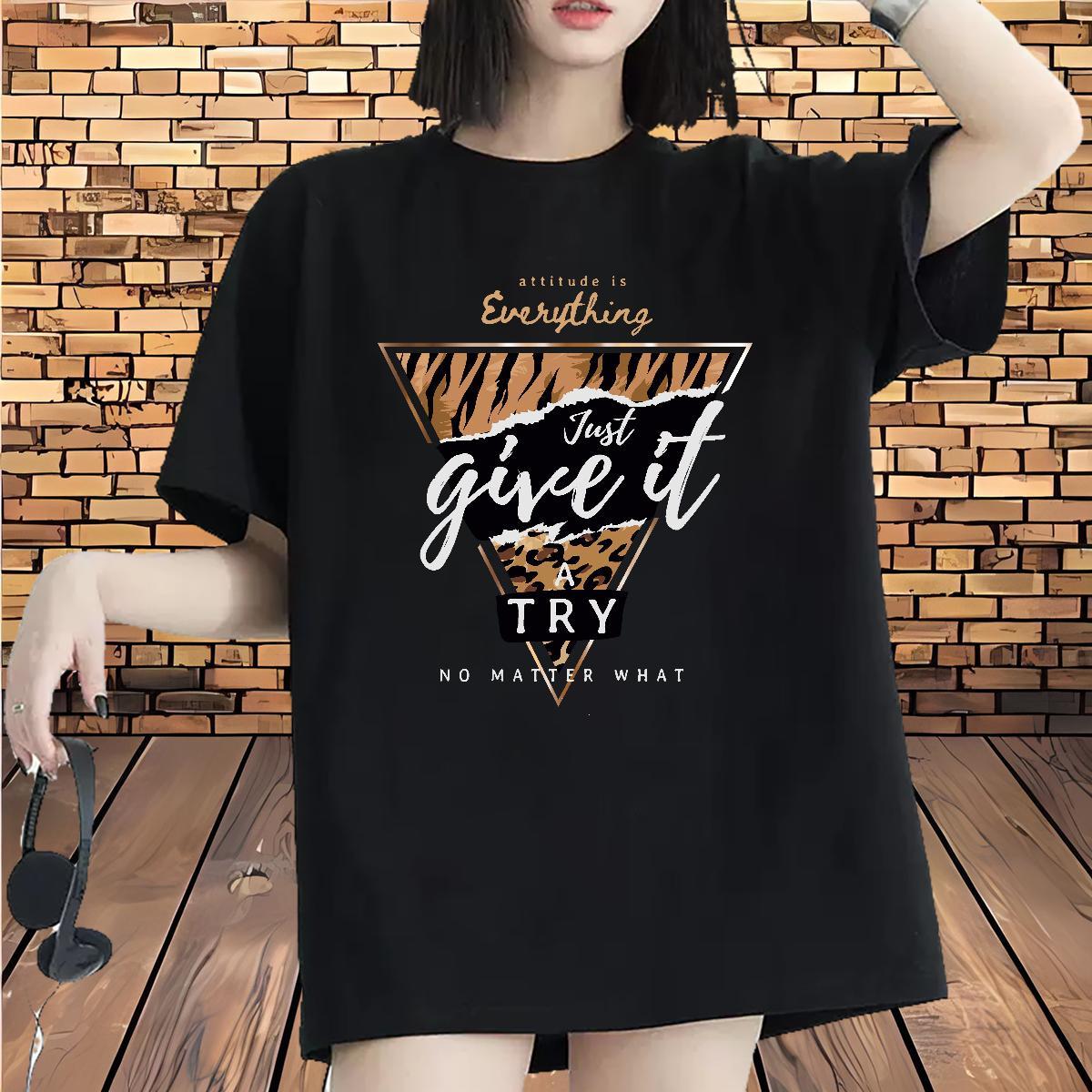 Wholesale Unisex Tshirts 100% Cotton 230g letter Home Outdoor T shirt Breathable Crew Neck Black Oversized Top Tees