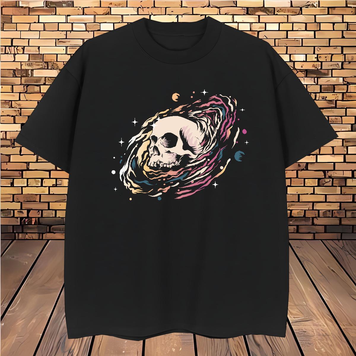 TOP Quality T shirt 100% Cotton 230g skull Street Wear DIY Anime Breathable Short Sleeve Men Tees DIY Customized Tops Shirt