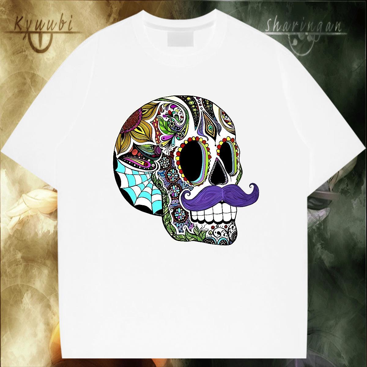 Designer T Shirts Men 100% Cotton 230g skull Outdoor Custom Print Oversized Breathable Short Sleeve Men Tops Tees Classic Casual Tops Shirt