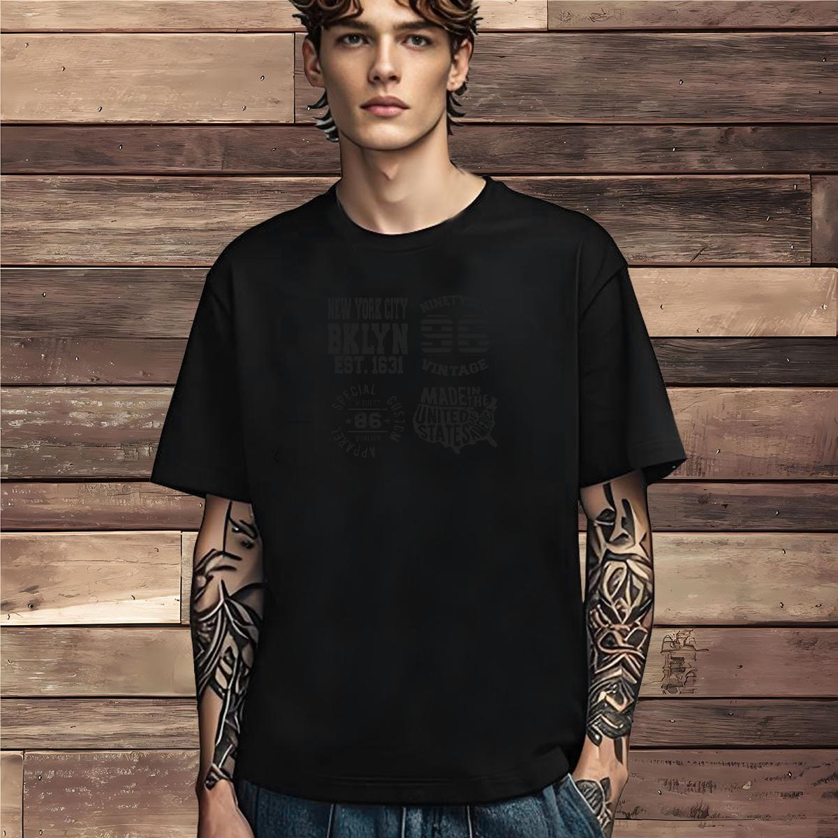 Wholesale Men T Shirts 100% Cotton 230g letter Beach Custom Anime Breathable Soft Men Clothes T-Shirt Fashion Casual Tee Shirt
