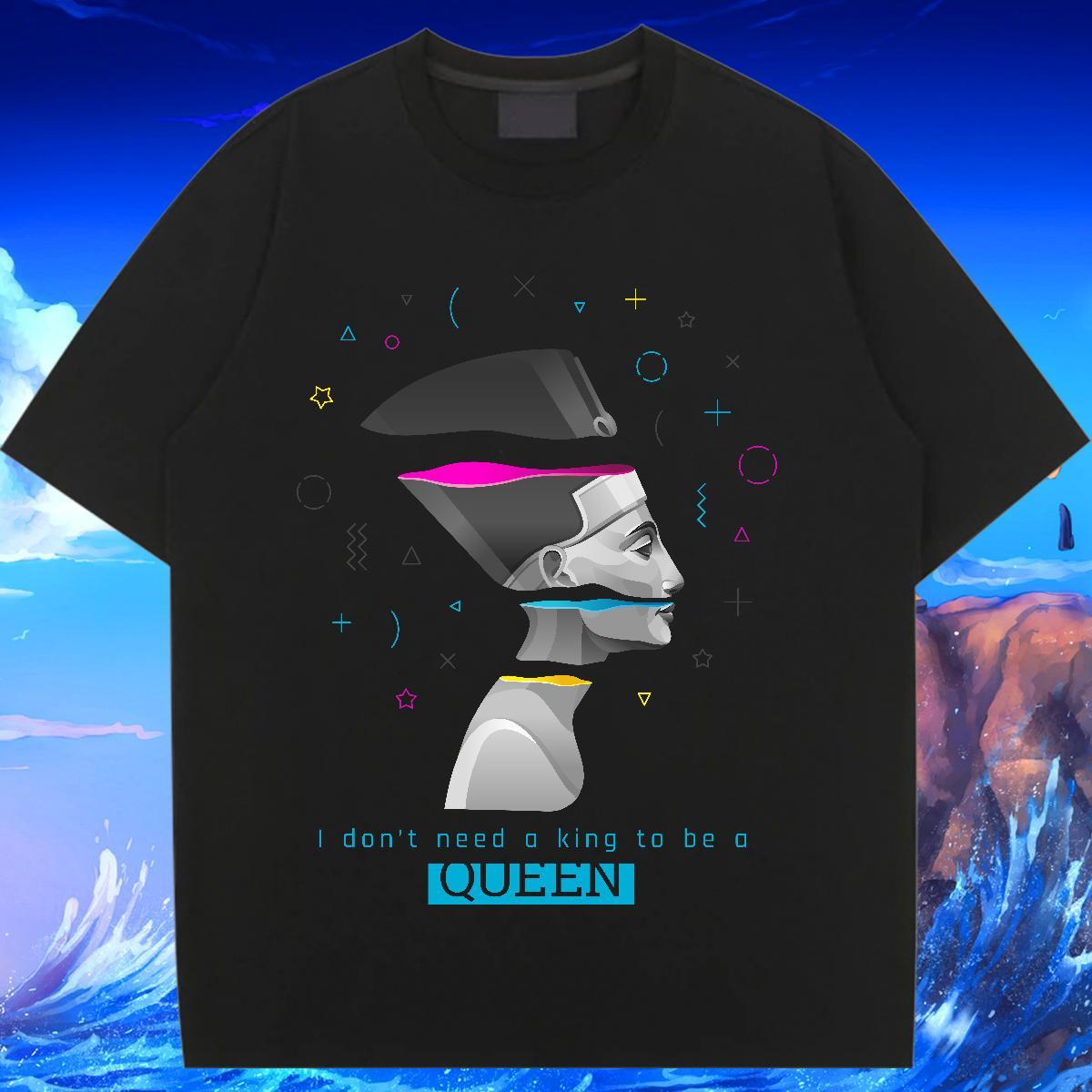 Popular Couples T Shirts 230g Pure Cotton painting Spring Summer T Shirt For Woman O-Neck Short Sleeve Custom Print Oversized Top Tees