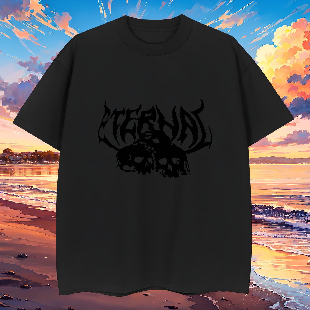 Soft T-Shirts 100% Cotton 230g skull Street Wear Custom Print Oversized Breathable Crew Neck Tshirts Customized Clothes