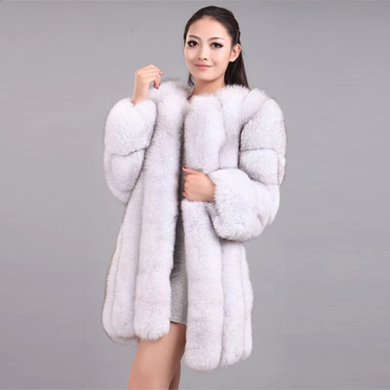 HJQJLS Winter Womens Long Artificial Fur Coat Camouflage Thick Warm Fluffy Leather Jacket 240824