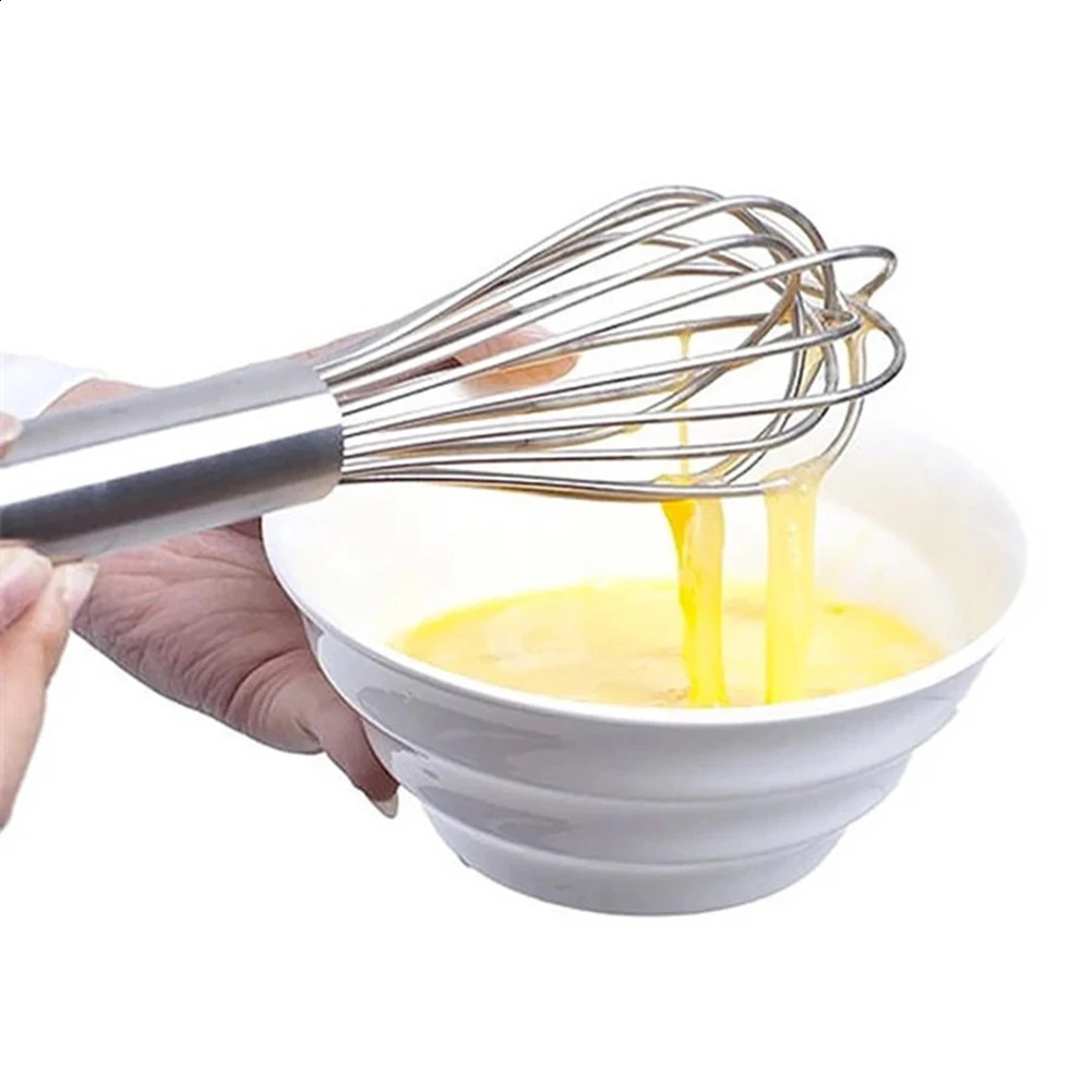 8/10/12 inches Stainless Steel Balloon Wire Whisk Manual Egg Beater Mixer Kitchen Baking Utensil Milk Cream Butter Whisk Mixer 240824