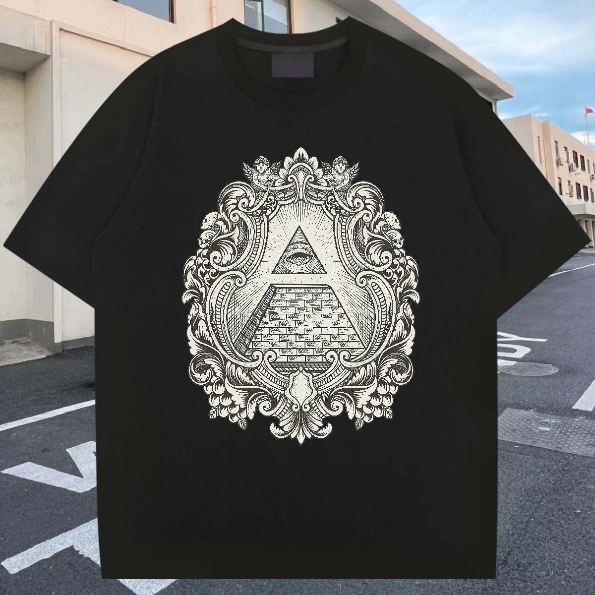 Cool T Shirt For Man 230g Pure Cotton eye of the devil Home Outdoor DIY Anime O-Neck Short Sleeve Mens Tshirts Fashion Clothings