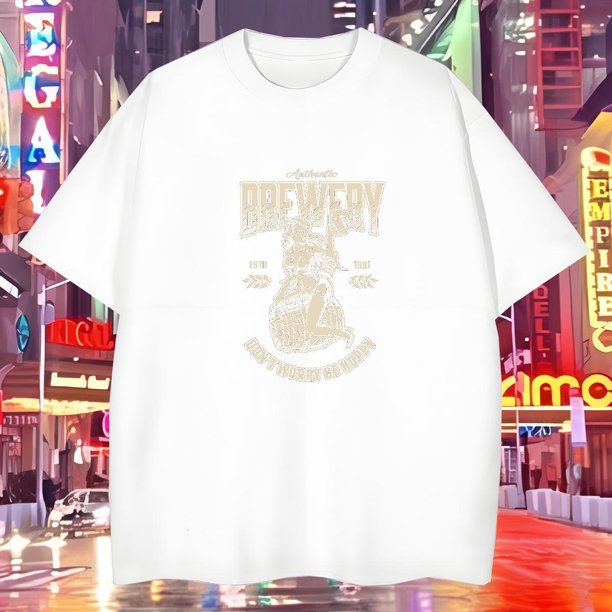 Cool Men T Shirts 230g Pure Cotton character Daily Outfit Graphic Short Sleeve O-Neck Men Tshirts Wholesale Clothes