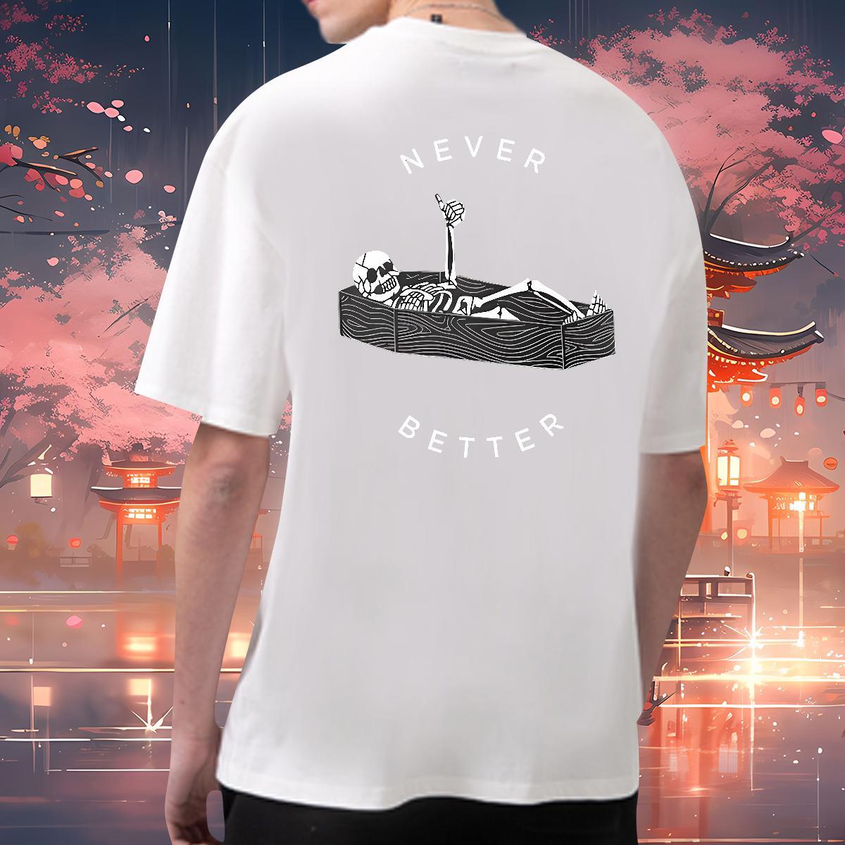 Unisex Mens T Shirts 230g 100% Cotton skull Anime Printing Street Custom Print Plus Size Breathable Couples T Shirts Fashion Design Tee Shirt