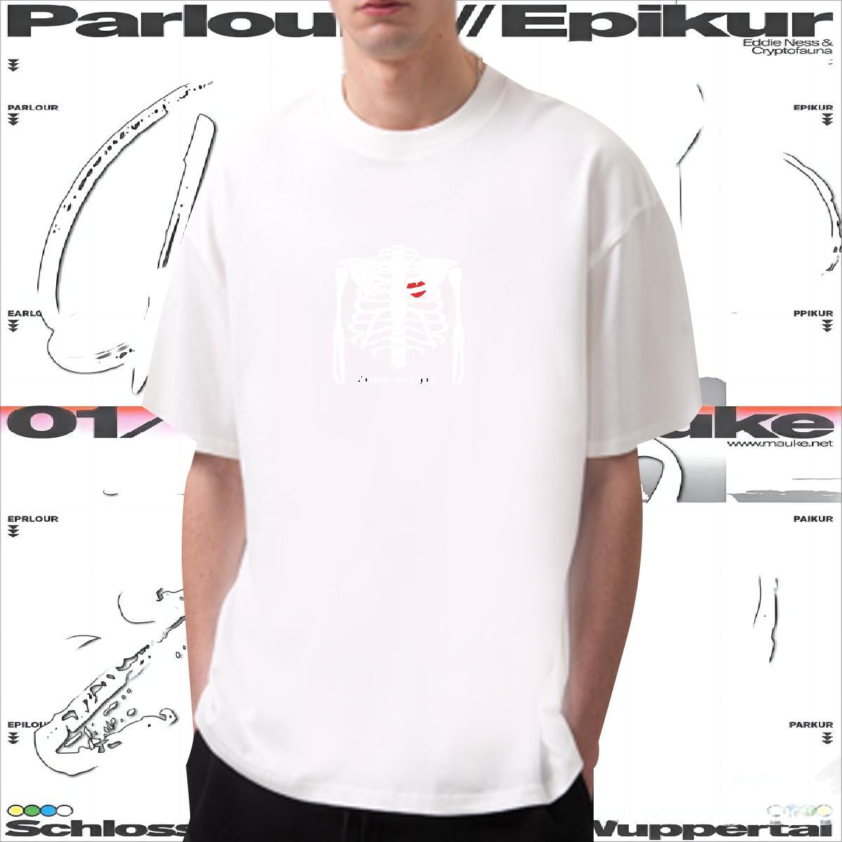 Brand T Shirt For Man 230g Cotton skull Street wear Hip Hop Oversized Breathable Short Sleeve Tshirts Customized Tee Shirt