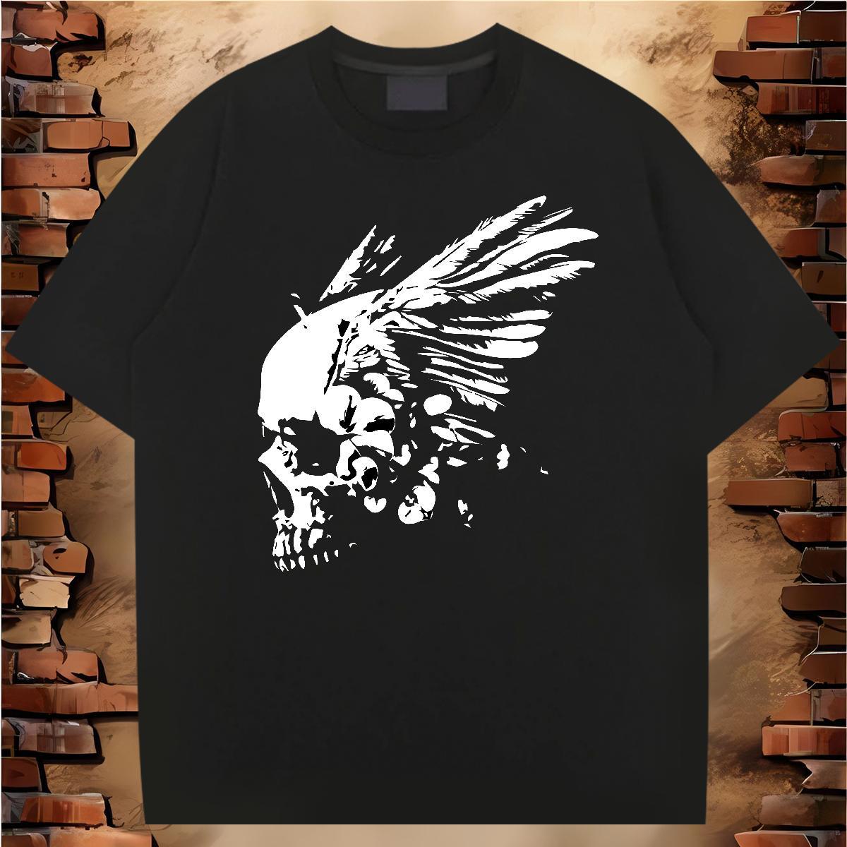 Designer Mens T Shirts 100% Cotton 230g skull Street wear Hip Hop Plus Size Custom Breathable Crew Neck Tshirt for Man Woman Fashion Designer Top Tees