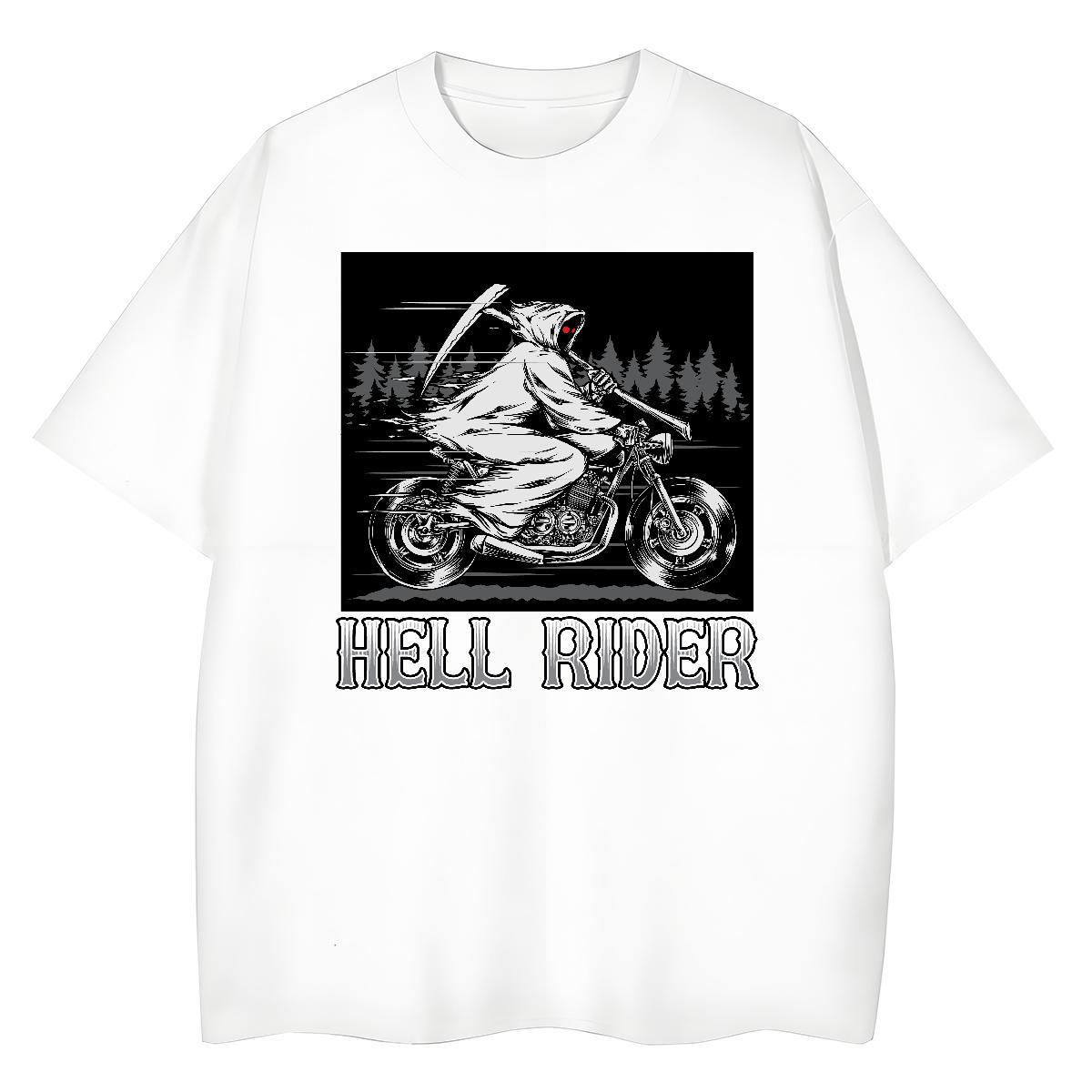 Loose T-Shirts for Men 100% Cotton 230g Motorcycle Home Outdoor Custom Print Oversized Short Sleeve O-Neck Tshirt for Man Woman Fashion New Tee Shirt