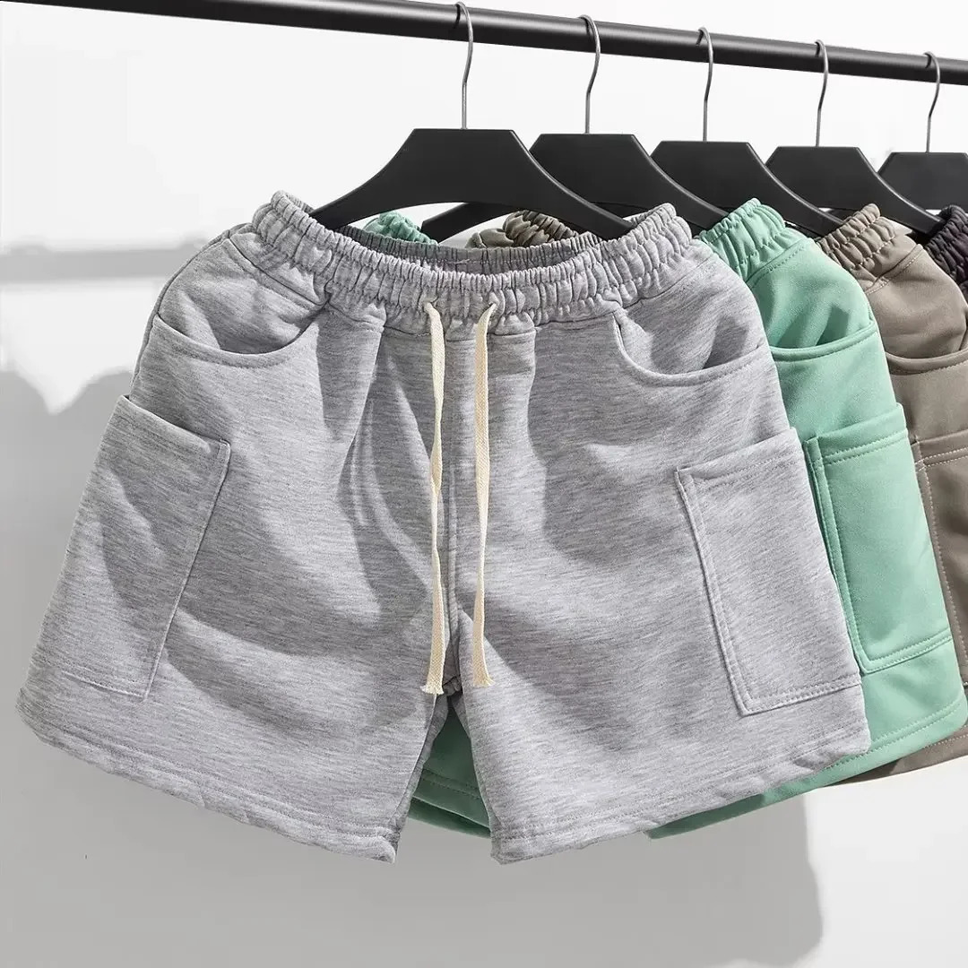 Fashionable Casual Mens Shorts Loose Fit Cargo Pants Pocket Decoration Youth Trendy Summer Shorts 240824