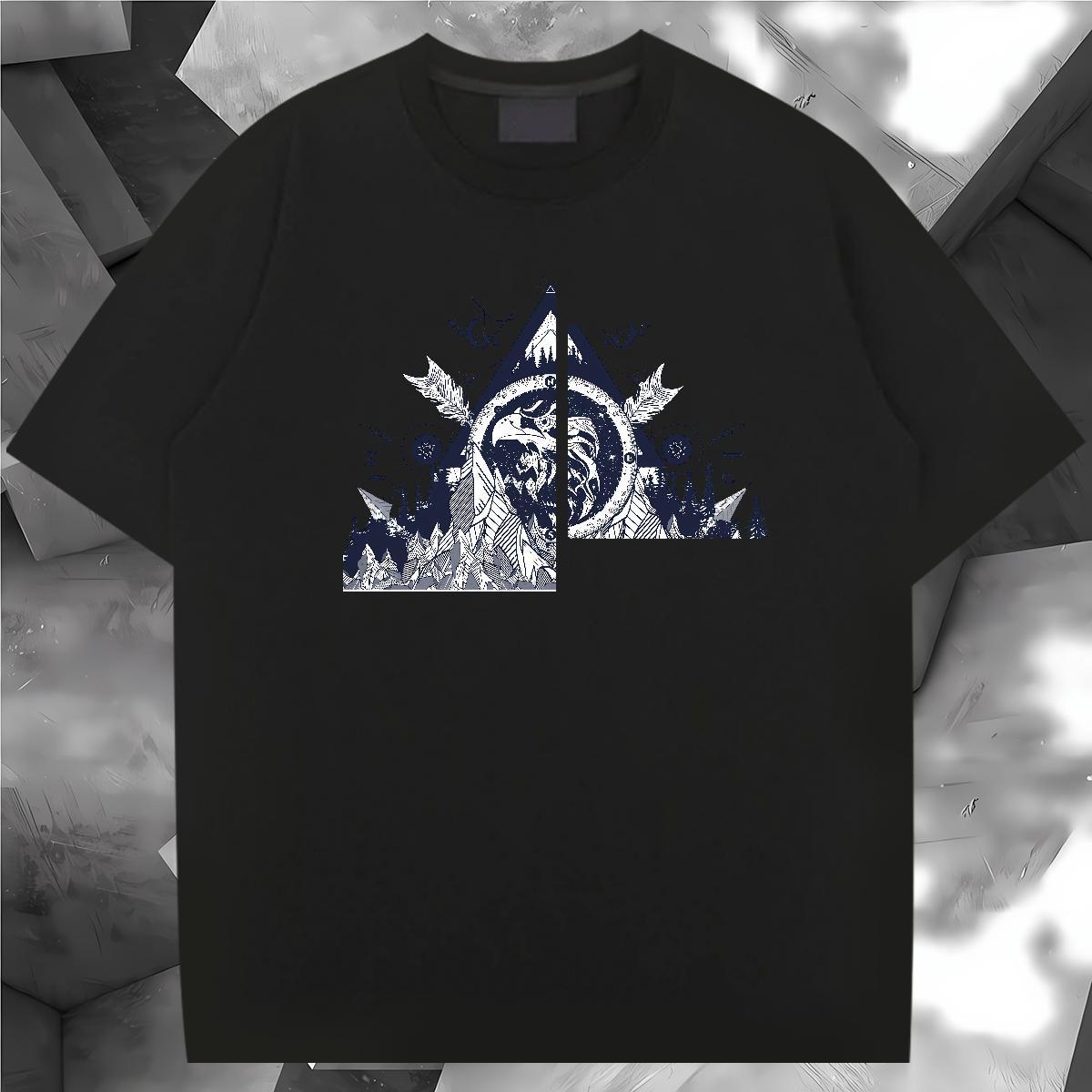 TOP Quality Mens T Shirts 100% Cotton 230g eye of the devil Spring Summer DIY O Neck Short Sleeves Couples T Shirts Fashion Tops Tees