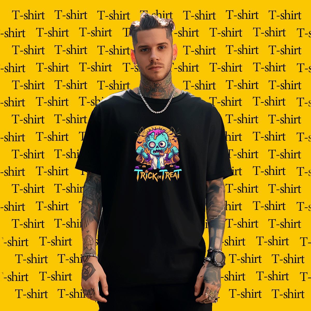 Free Shipping Mens T Shirts 100% Cotton 230g skull Sports Casual Floral Print Crew Neck Breathable Couples T Shirts New Designer Tees