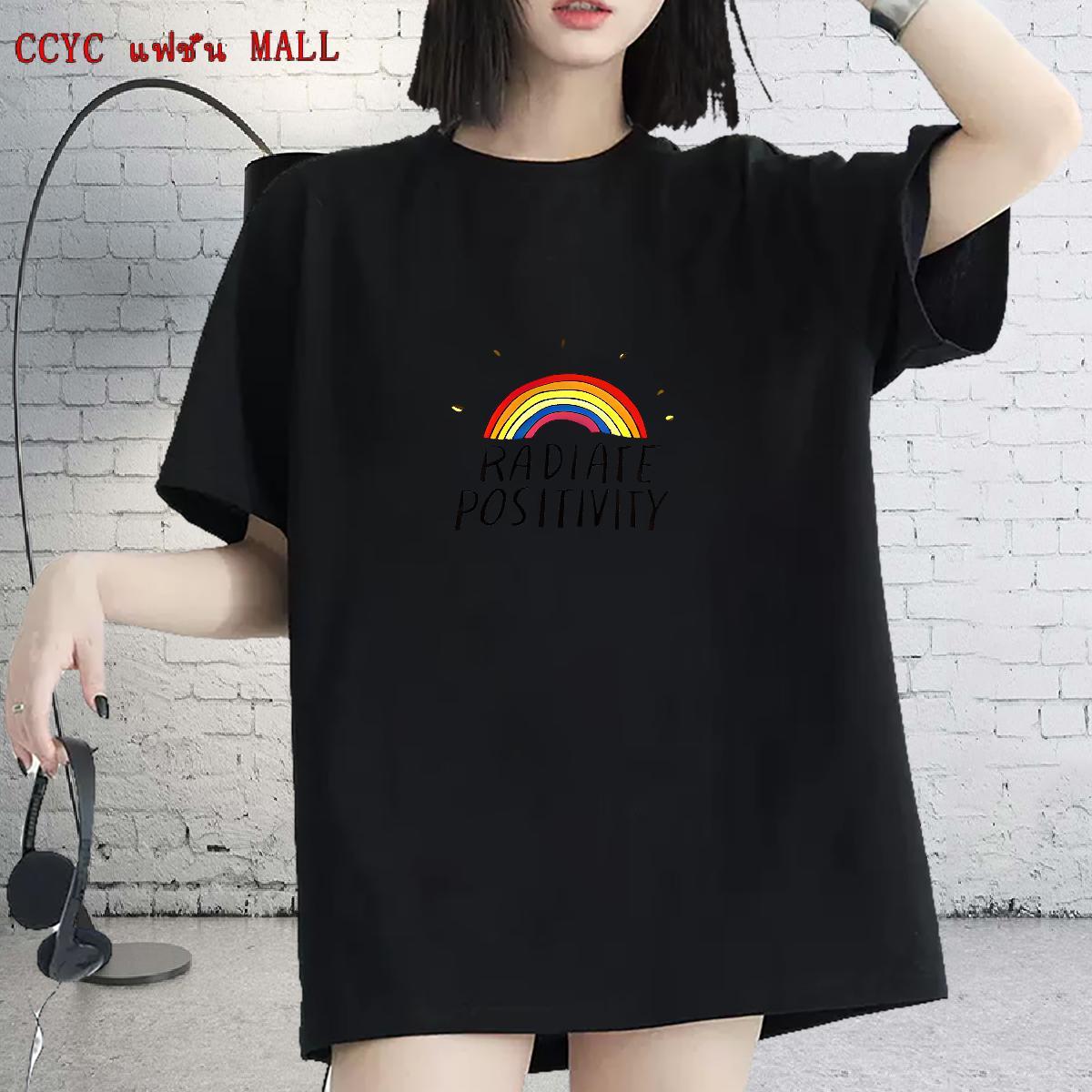 Loose Women Tees 230g Cotton letter Street Woman T Shirts Breathable Floral Print Polos