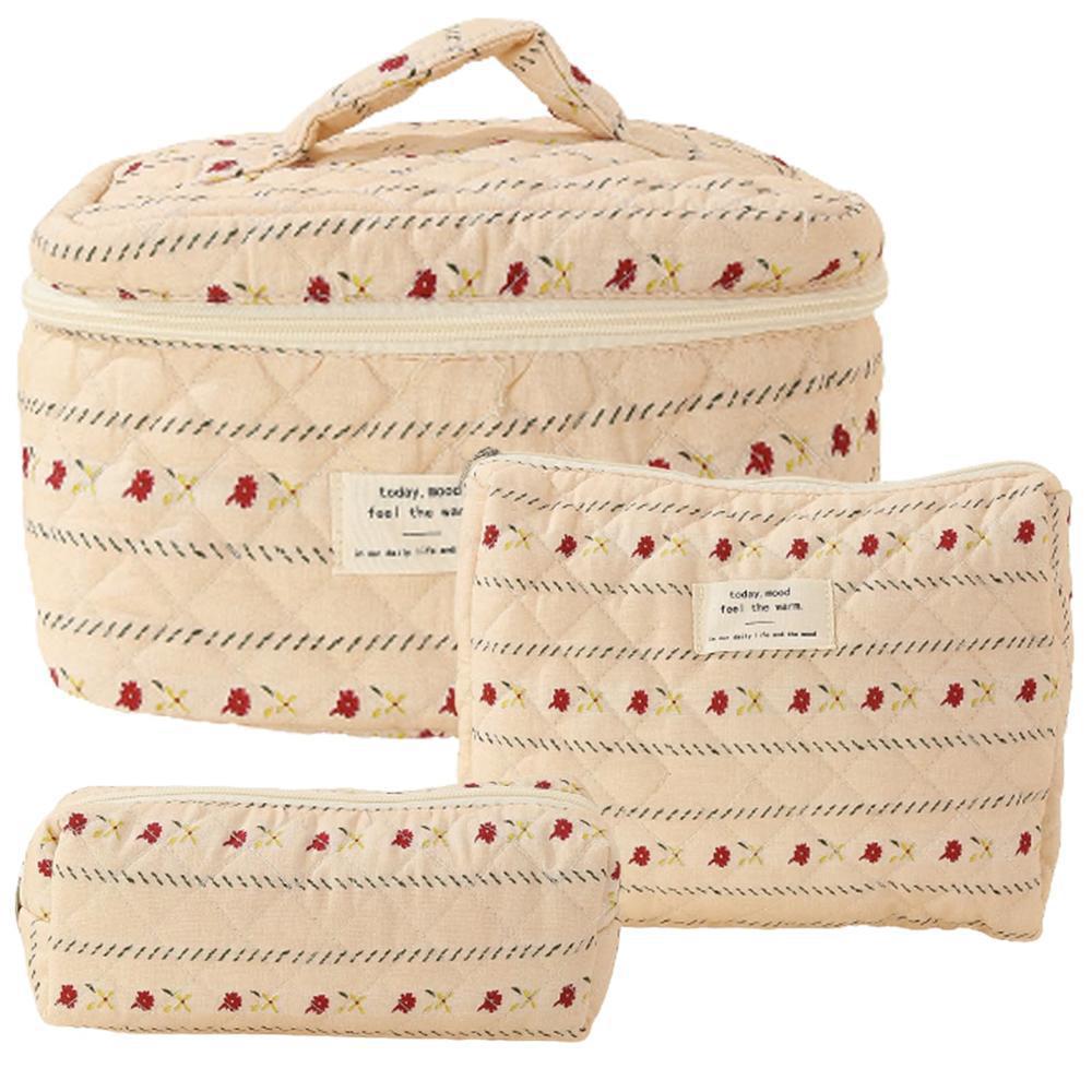 Makeup bag large capacity high-end retro cosmetics storage bag handbag portable travel bag for going out