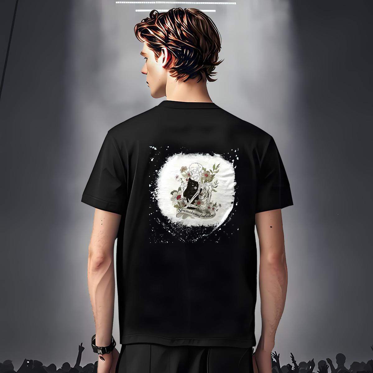 Unisex Man T Shirts 230g 100% Cotton skull Hip Hop Custom Anime O-Neck Short Sleeve Tshirt for Man Woman New Designer Clothes