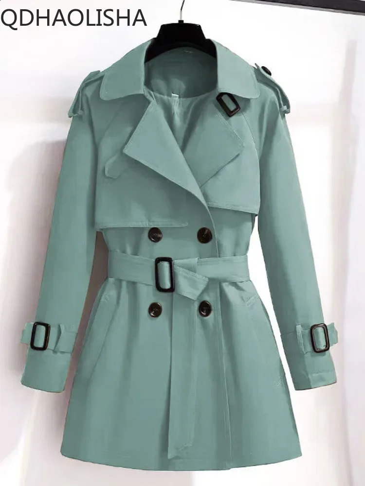 Trench Coats for Women Spring in Vintage Elegant Woman Clothes Korean Fashion Double Breasted Loose Streetwear Short Jacket 240824