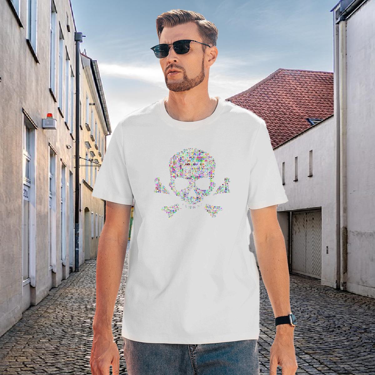 TOP Quality Man T Shirts 230g Cotton skull Summer Casual Black White Breathable Short Sleeve Couples T Shirts Designer Fashion Tops Tees